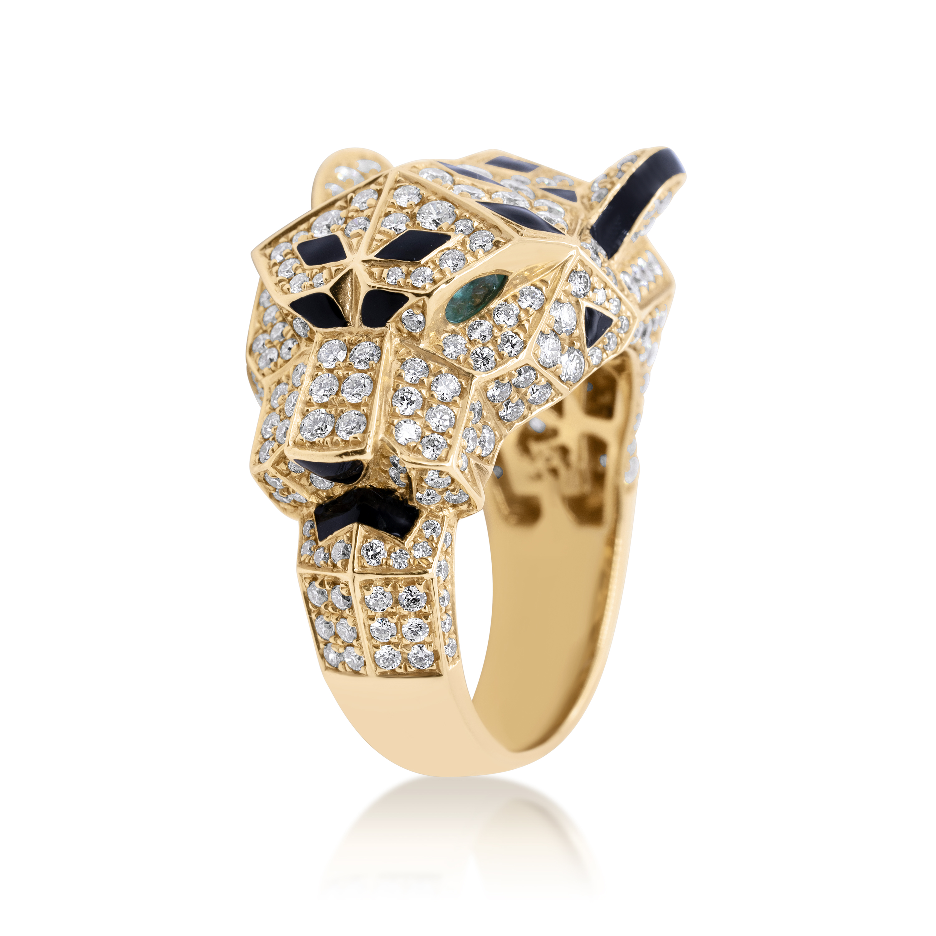 Diamond Cheetah Ring 4.00 ct. 14K Yellow Gold